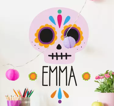 Skull mexico halloween veggoverføringsbilde - Tenstickers