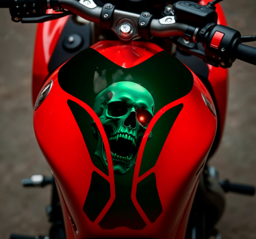 Skummel hodeskalle motorsykkel klistremerke - Tenstickers