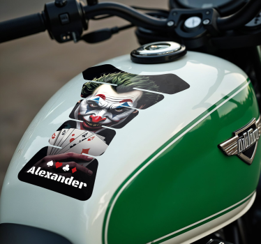 Skurk med pokerkort motorsykkel klistremerke - Tenstickers