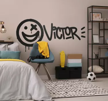 Smiley navn urban dekal - Tenstickers