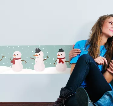 Snømenn julen vegg klistremerke - Tenstickers