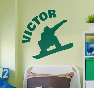 Snowboard silhuett hjemmemur klistremerke - Tenstickers