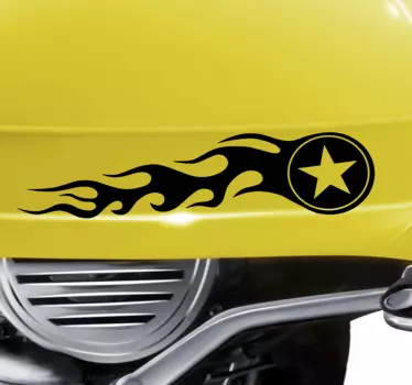 Star on fire motorsykkel klistremerke - Tenstickers