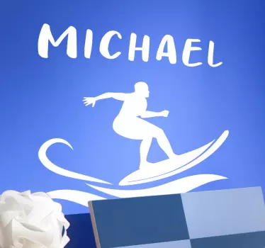 Surfer med navnemerking - Tenstickers