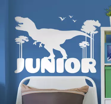 T-rex personlig navn dinosaur vegg klistremerke - Tenstickers