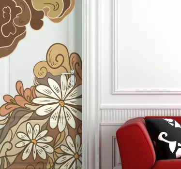 Tegning blomster dekal - Tenstickers