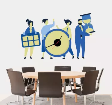 Tidsstyring i teamarbeid klistremerke klokke - Tenstickers