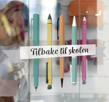 Tilbake til skolen med penneklistremerke - Tenstickers