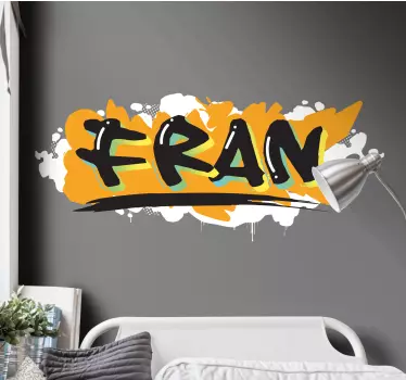 Oransje graffitinavn klistremerke for tenåring - Tenstickers
