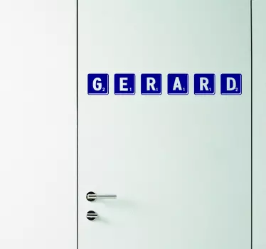 Tilpasset scrabble navn glassdørmerke - Tenstickers