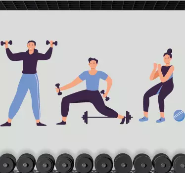 Trening, folk, illustrasjon andre sporter klistremerker - Tenstickers