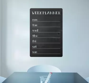 Ukes planlegger tavle klistremerke for å skrive på dekal - Tenstickers