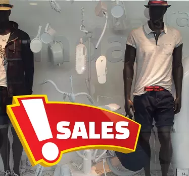 Salg utropstegn vindu klistremerke - Tenstickers