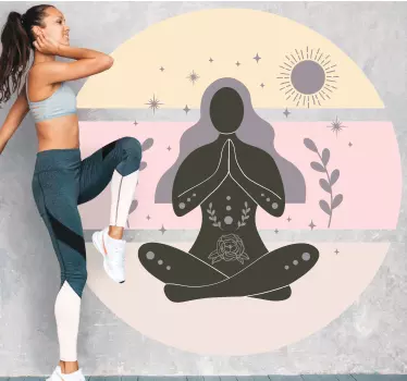 Vakre yogastillinger i sirkel andre sporter klistremerker - Tenstickers