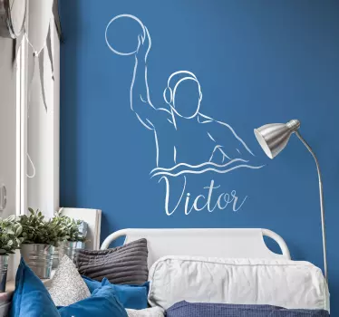 Vannpolo med navn klistremerker andre sporter - Tenstickers