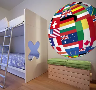 Verdensflagg verdens klistremerke - Tenstickers