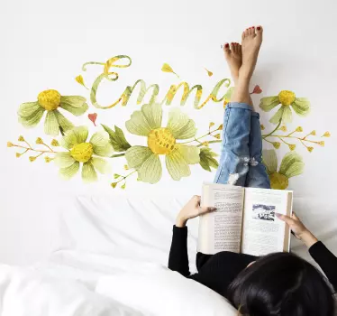 Villplanter vintage med navn personlig klistremerke - Tenstickers