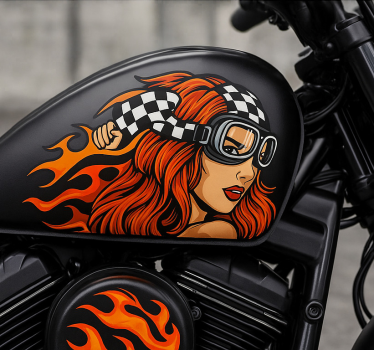 Vintage goggle maiden motorsykkel klistremerke - Tenstickers