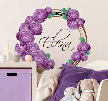 Violette blomster tilpassbare blomsterveggklistremerke - Tenstickers