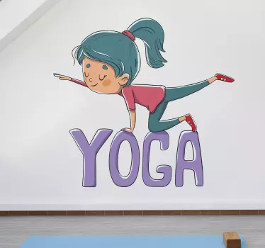 Yoga jente med tekst veggdekor - Tenstickers