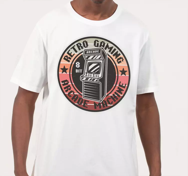 Spesialtilpasset t-skjorte med gaminglogo fra 80-tallet - Tenstickers