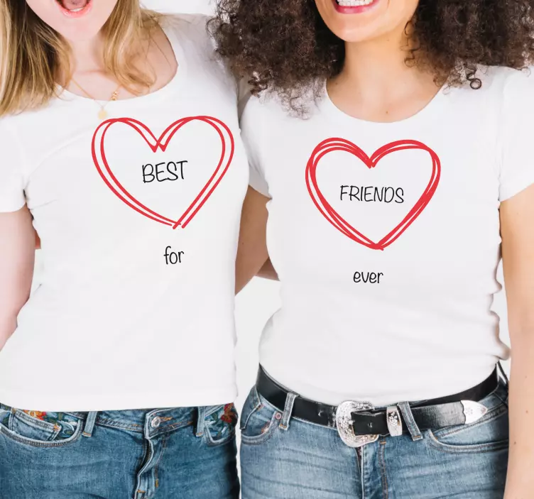 Best friends forever tilpasset t-skjorte - Tenstickers