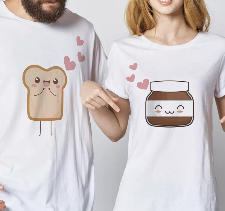 Brød og nutella par t-skjorte - Tenstickers