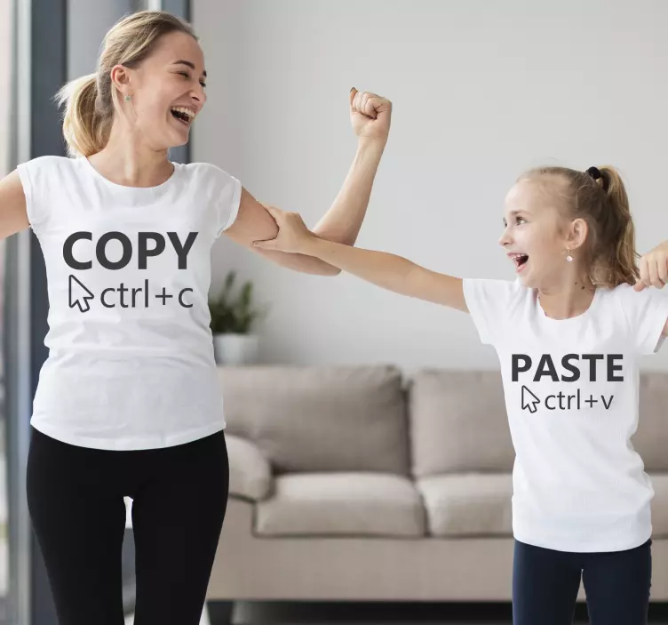 Copy paste skjorte mor datter skjorte - Tenstickers