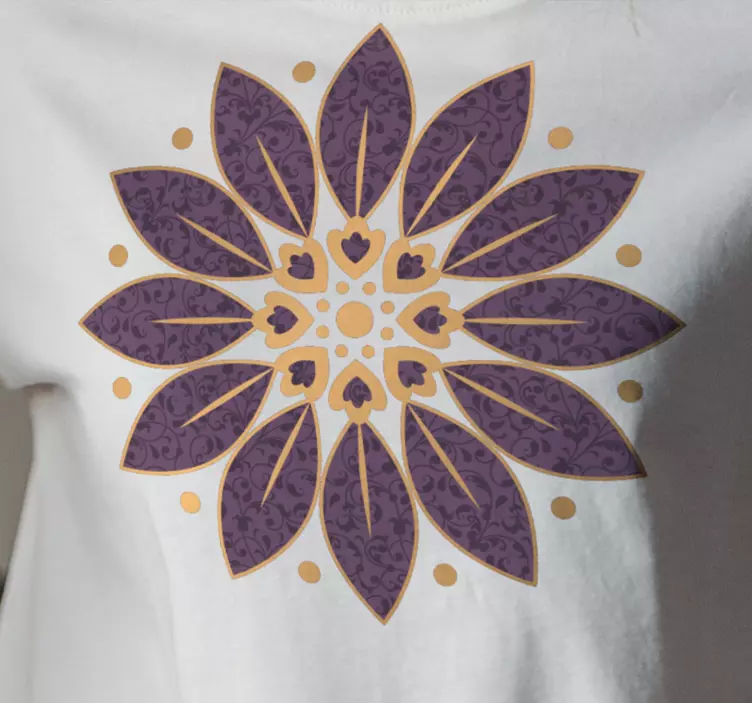 Dekorativt blad paisley t-skjorte - Tenstickers