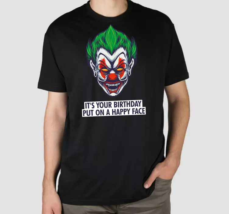 Det er bursdagen din tilpasset happy face t-skjorte - Tenstickers