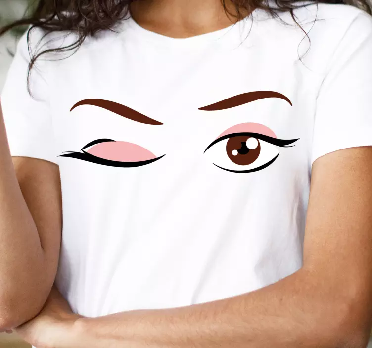 Tilpasset t-skjorte med flørtende øyeblink - Tenstickers