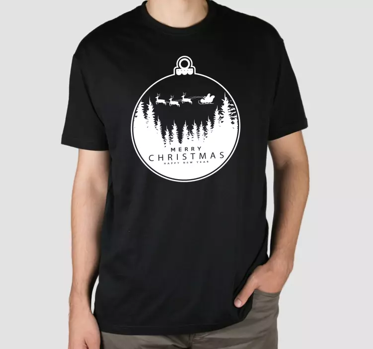 God jul med julebakgrunn t-skjorte jul - Tenstickers