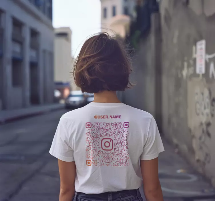 Instagram qr-kode t-skjorte - Tenstickers
