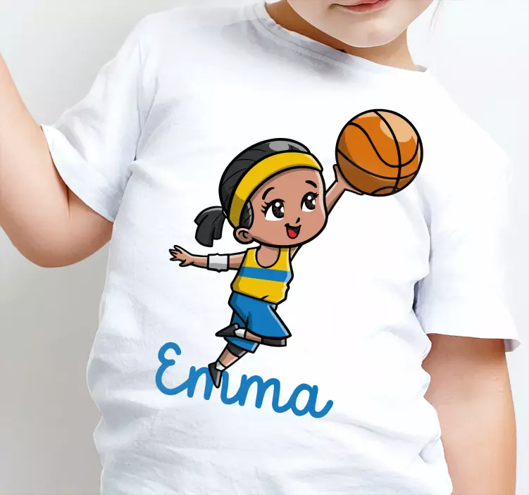 Jente basketballspiller T-skjorter med navn - Tenstickers