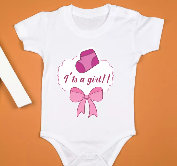 Jentete baby shower med navn t-skjorte baby - Tenstickers