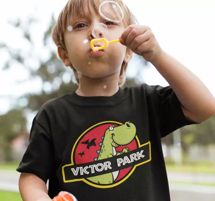 Jurassic park dinosaur t-skjorte med navn - Tenstickers