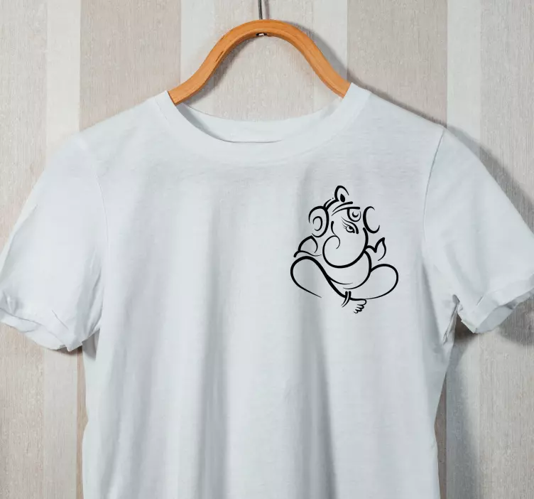 Line art lord ganesha tilpasset t-skjorte - Tenstickers