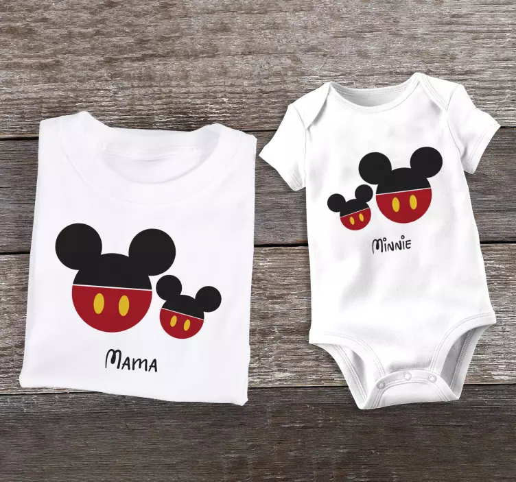 Tilpasset matchende mama minnie mor og datter t-skjorte - Tenstickers