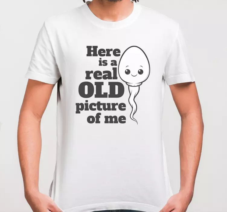 Mitt gamle første bilde morsomme design tilpassede t-skjorte - Tenstickers