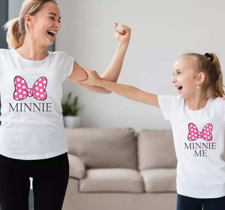 Minnie og minnie meg mor datter skjorte - Tenstickers
