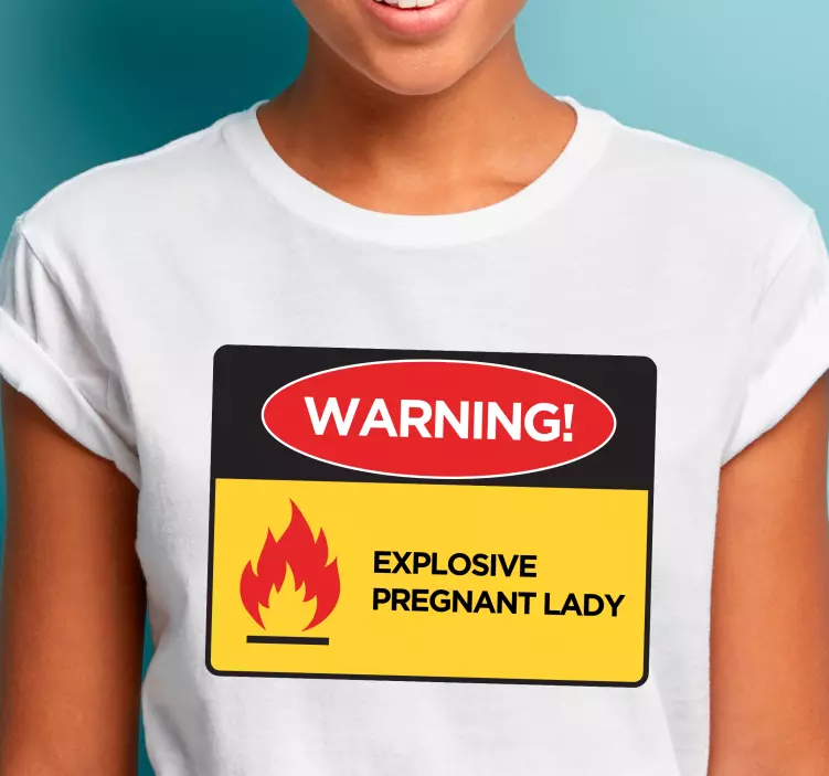Morsom advarsel gravid kvinne t-skjorte baby - Tenstickers