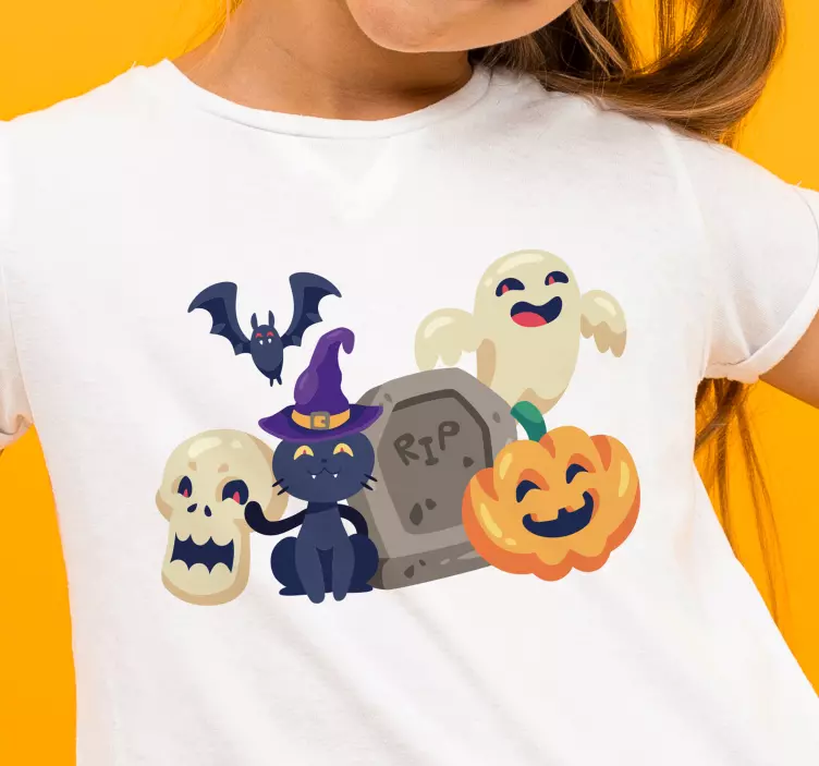 Morsomme halloween symboler halloween skjorte - Tenstickers