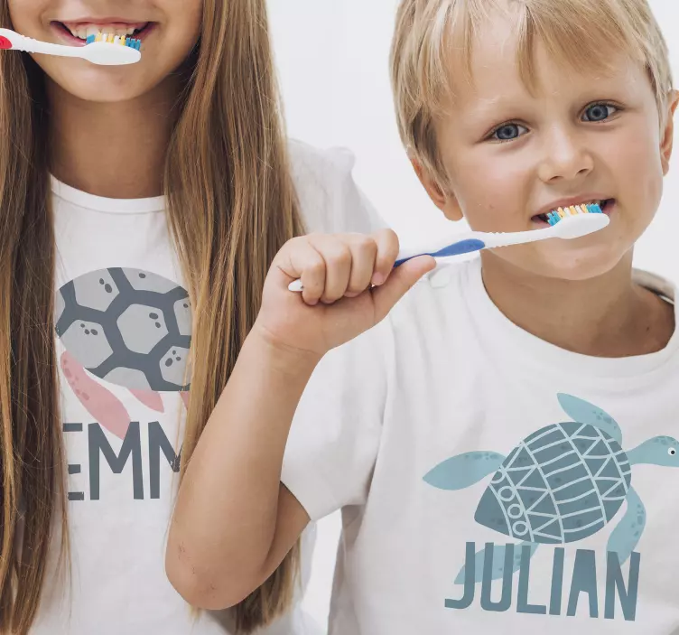 Myk farge skilpadder t-skjorte for barn - Tenstickers