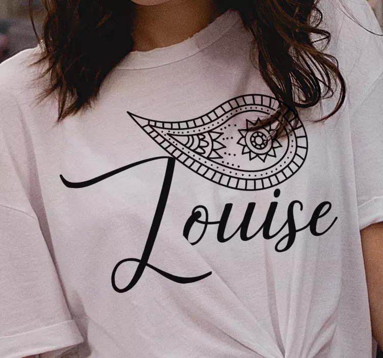Paisley design t-skjorte med navn - Tenstickers
