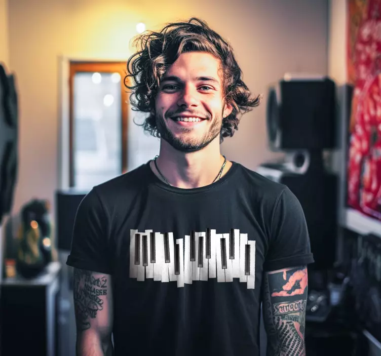 Piano tastatur T-skjort - Tenstickers