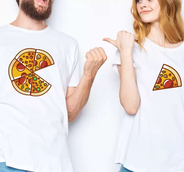 Pizza coincidente en trozos t-skjorte par - Tenstickers