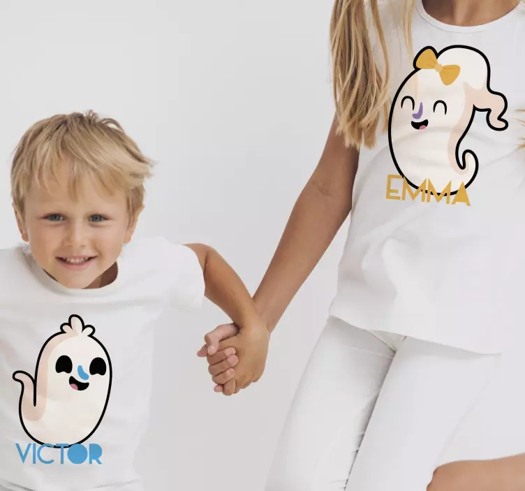 Små spøkelser halloween-skjorte - Tenstickers