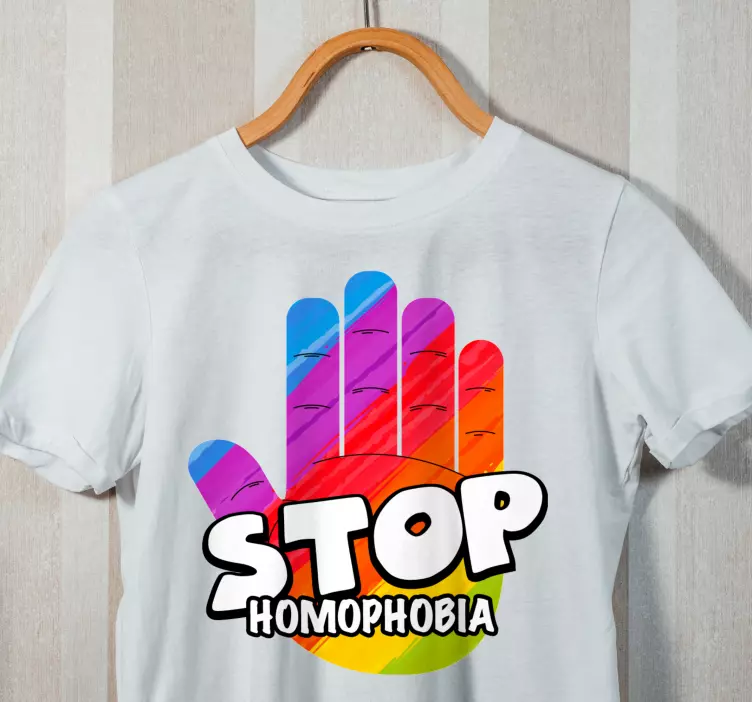 Stopp melding om homofobi t-skjorte - Tenstickers