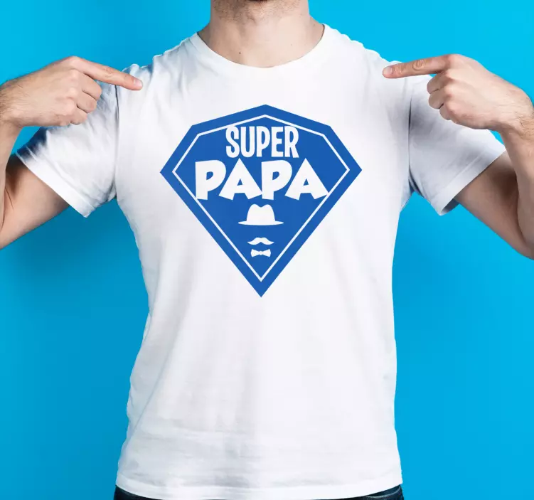Super pappa t-skjorte farsdag - Tenstickers