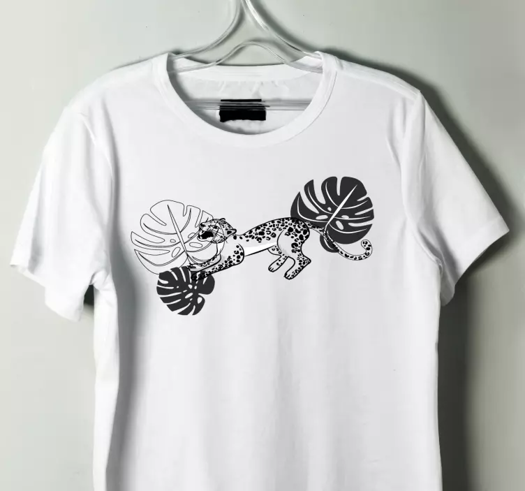 Svart hvit wild leopard tropisk skjorte - Tenstickers